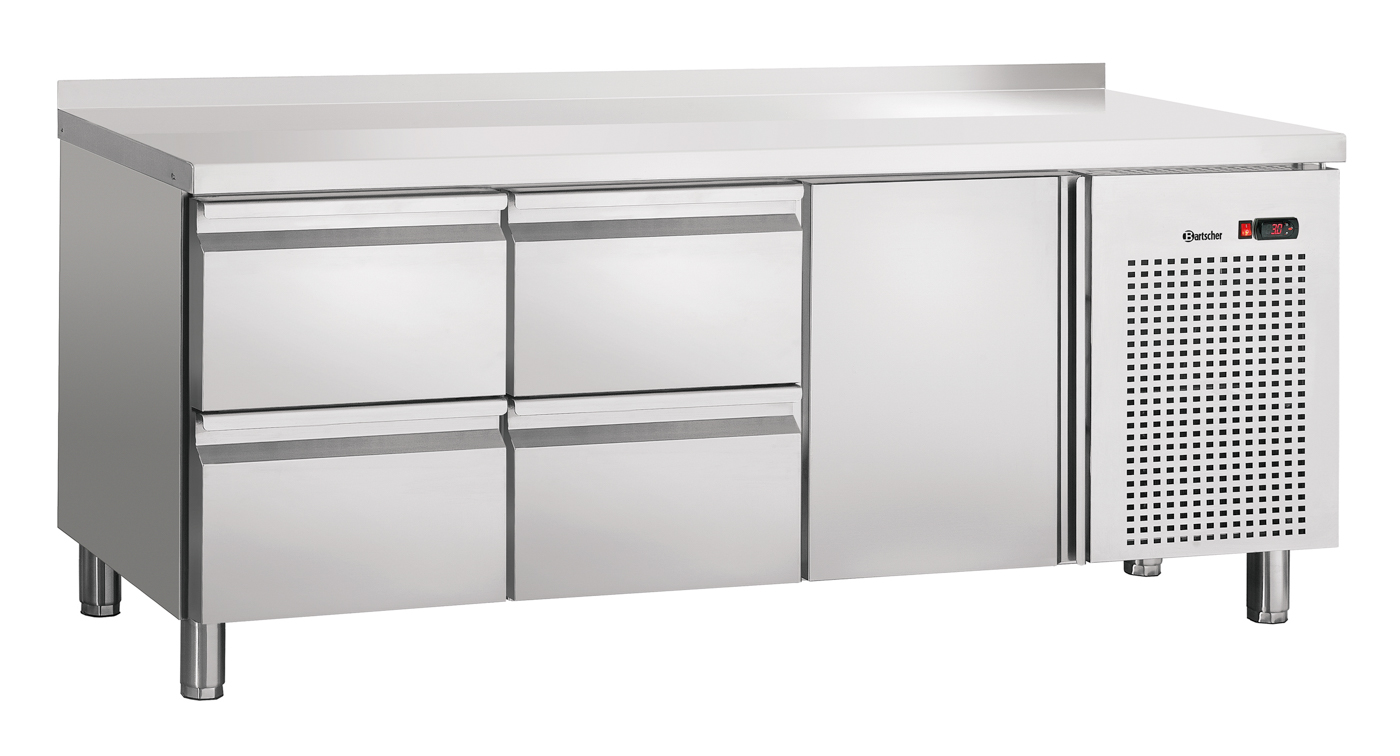 Bartscher Kühltisch S4T1-150 MA | Höhe Schrank: 554 mm | Maße: 179,2 x 70 x 850 cm. Gewicht: 134 kg
