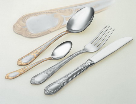 Aufschnittgabel Modell Granada dekorvergoldet