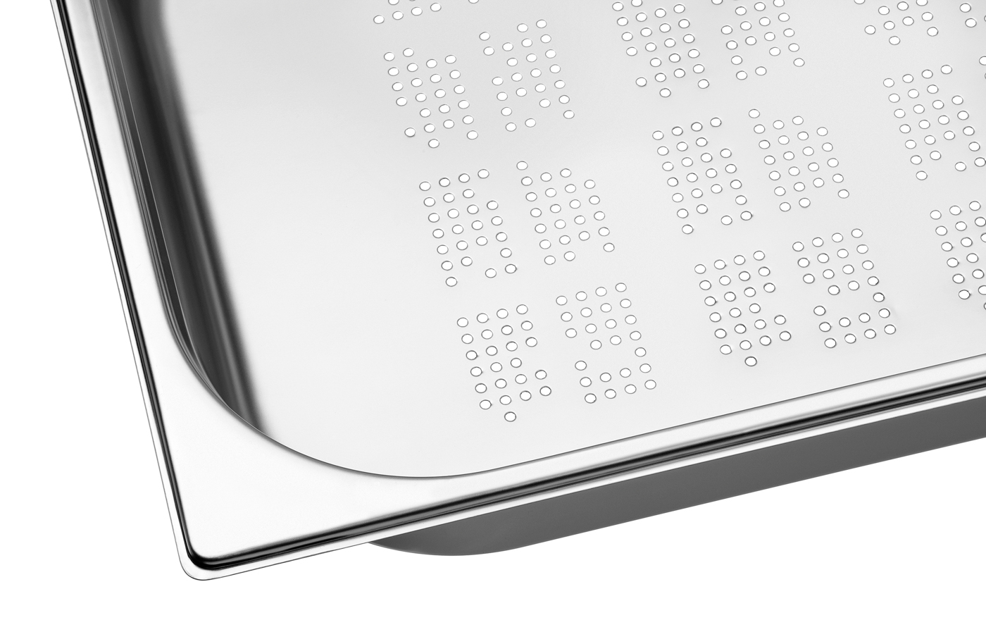 Bartscher GN-Behälter, 1/1, T65, gelocht |Ausführung: Mit Perforation (gelocht) | Maße: 53x 32,5 x 6,5 cm. Gewicht: 1,1 kg