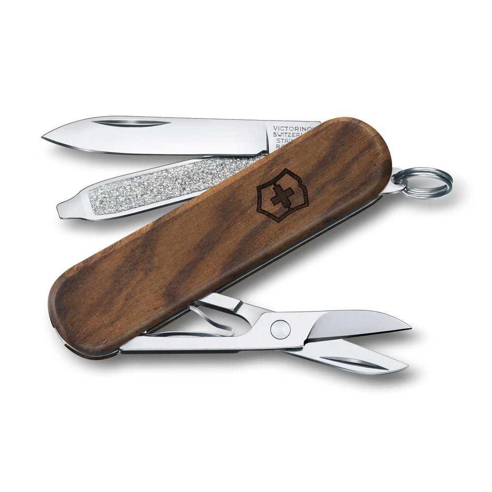 Victorinox Classic Taschenmesser SD Wood, 58 mm, Nussbaumholz, in Blister