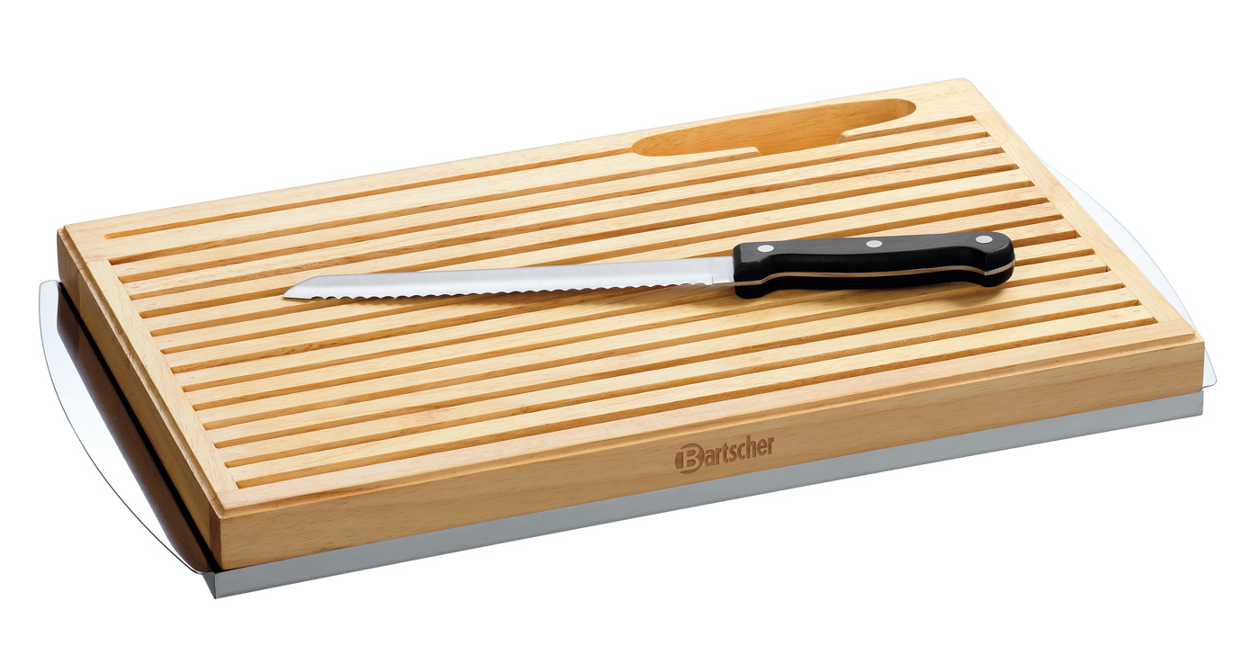 Bartscher Brot-Schneidebrett KSE475 |Eigenschaften: Integrierte Messerablage,Krümelschale, Edelstahl | Maße: 47,5