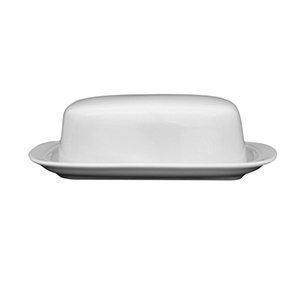 Butterdose eckig 250 g - Form: Today - weiss -, aus Porzellan. Hersteller: Eschenbach. "Made in, Germany".