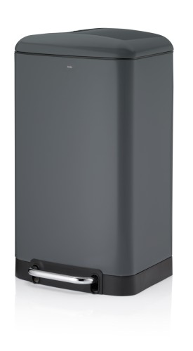 Treteimer Davino Metall dunkelgrau Sil. Close 34,0x30,5x61,0 cm 30,0l von Kela