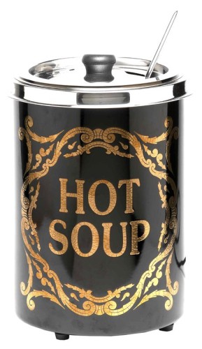 NEUMÄRKER Hot-Pot Suppentopf Hot Soup 5 Liter, schwarz mit Echtgoldverzierungen Ø 250 x h 350 mm
