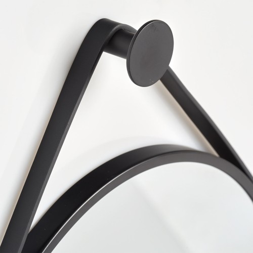 Wandspiegel, Metall/Kunststoff, schwarz. Ø: 400 mm. Höhe: 21 mm.