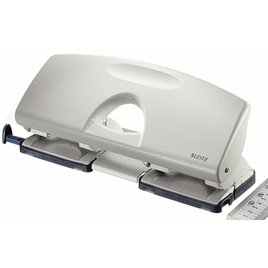 Leitz Doppellocher 8 x 8 x 8 cm 16 Bl. (80 g/m) mit Anschlagschiene grau