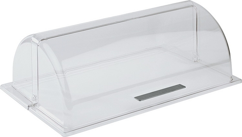 Rolltop-Haube GN 1/1 53 x 32,5, H: 19 cm Polycarbonat mit Designer- Griff ABS verchromt leichtgängig auf- und zuklappbar