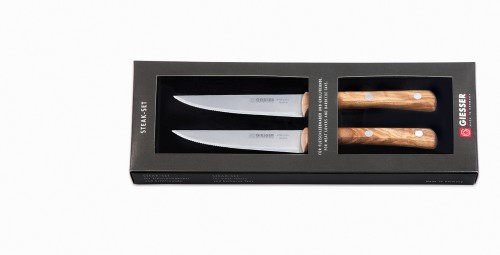 Steakmesser-Set, 2-tlg. mit Olivenholzholzgriffen Giesser - Made in Germany