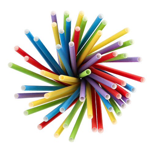 135 Shake-Halme, Papier Ø 8 mm · 25 cm farbig sortiert von PAPSTAR