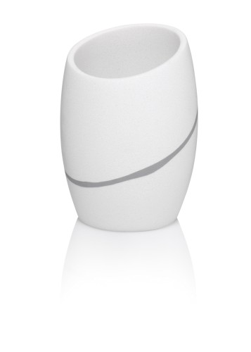 Kela Becher Talus aus Polyresin, weiß, Höhe ca. 110mm, Ø 80mm