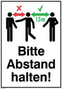 Schild "Bitte Abstand halten" 18,5 x 13 cm