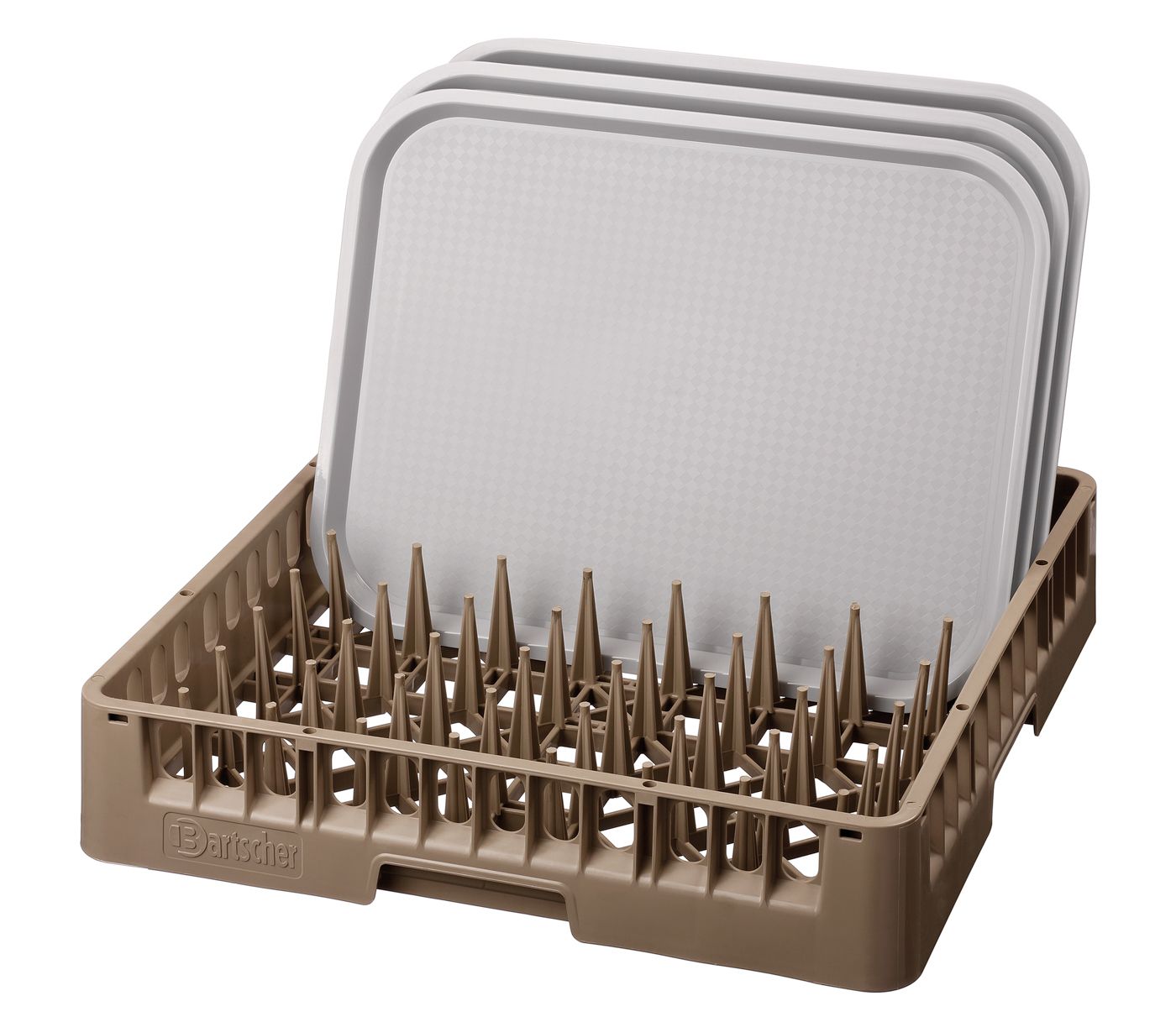 Bartscher Tellerkorb/Tablettkorb 500x500x100 |Geeignet für: Tabletts ,Teller | Maße: 50 x 50 x10,0 cm. Gewicht: 1,4 kg