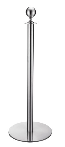 Abgrenzungspfosten. Kugel. Edelstahl. mit flachem Fuß.