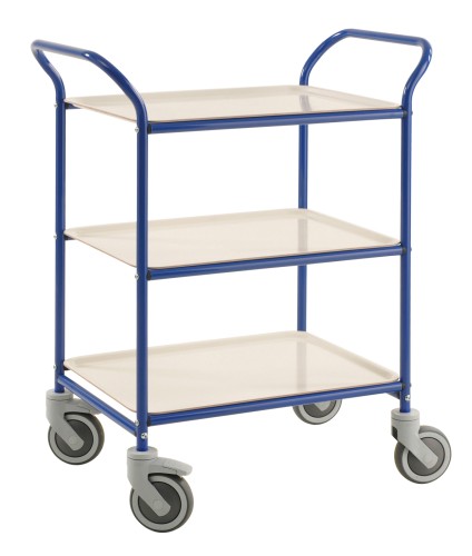 Tablettwagen mit drei herausnehmbaren Tabletts - Maße: 77 x 49,5 x 96 cm - Gewicht: 14,5 kg - Belastungsgewicht: 150 kg