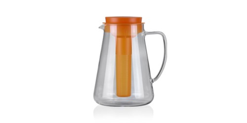 Glaskrug TEO 2.5 l, mit Teesieb und Kühleinsatz , orange