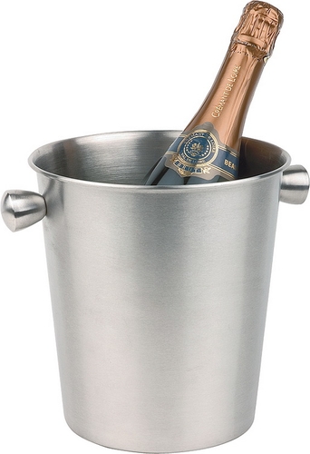 Wein- / Sektkühler Ø 20 cm, H: 20,5 cm Edelstahl, matt poliert Hohlgriffe Fuß Ø: 15 cm 4 Liter spülmaschinengeeignet stapelbar