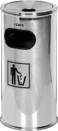 SARO Abfallsammler / Standascher Modell REMCO - Material: Edelstahl - Herausnehmbarer Aschereinsatz - Herausnehmbarer verzinkter