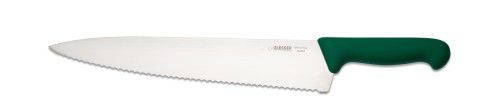 Kochmesser 31 cm, Wellenschliff, grün Giesser - Made in Germany