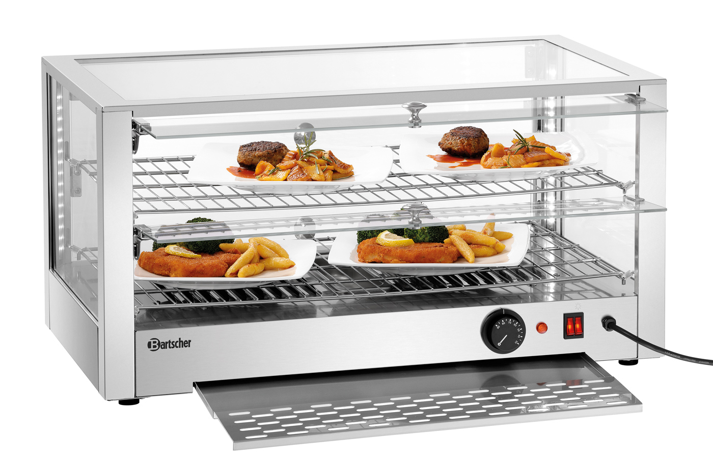 Bartscher Heiße Theke 6200 2EK | BreiteZwischenablage: 620 mm | Maße: 70 x 43 x 36,5 cm.Gewicht: 17,4 kg