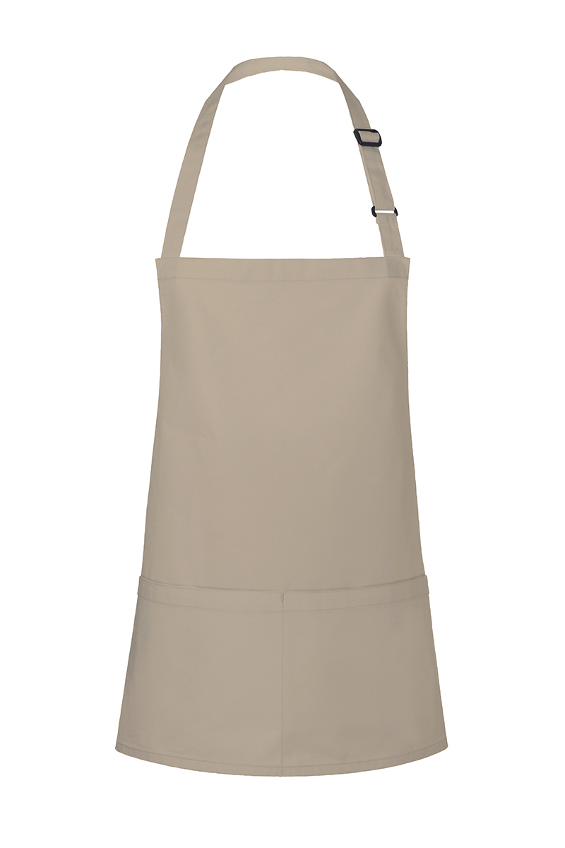 Kurze Latzschürze Basic mit Schnalle und Tasche - Maße: 75 x 60 cm (Breite x Länge)