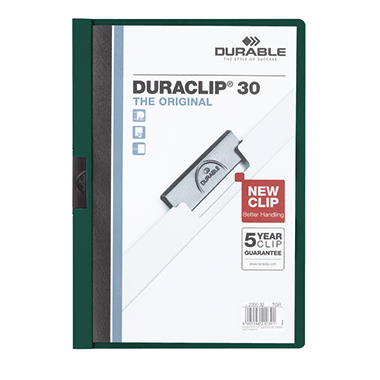 DURABLE Klemmmappe DURACLIP® 30 DIN A4 Hartfolie Farbe der Rückseite: petrol Farbe der Klemme: schwarz