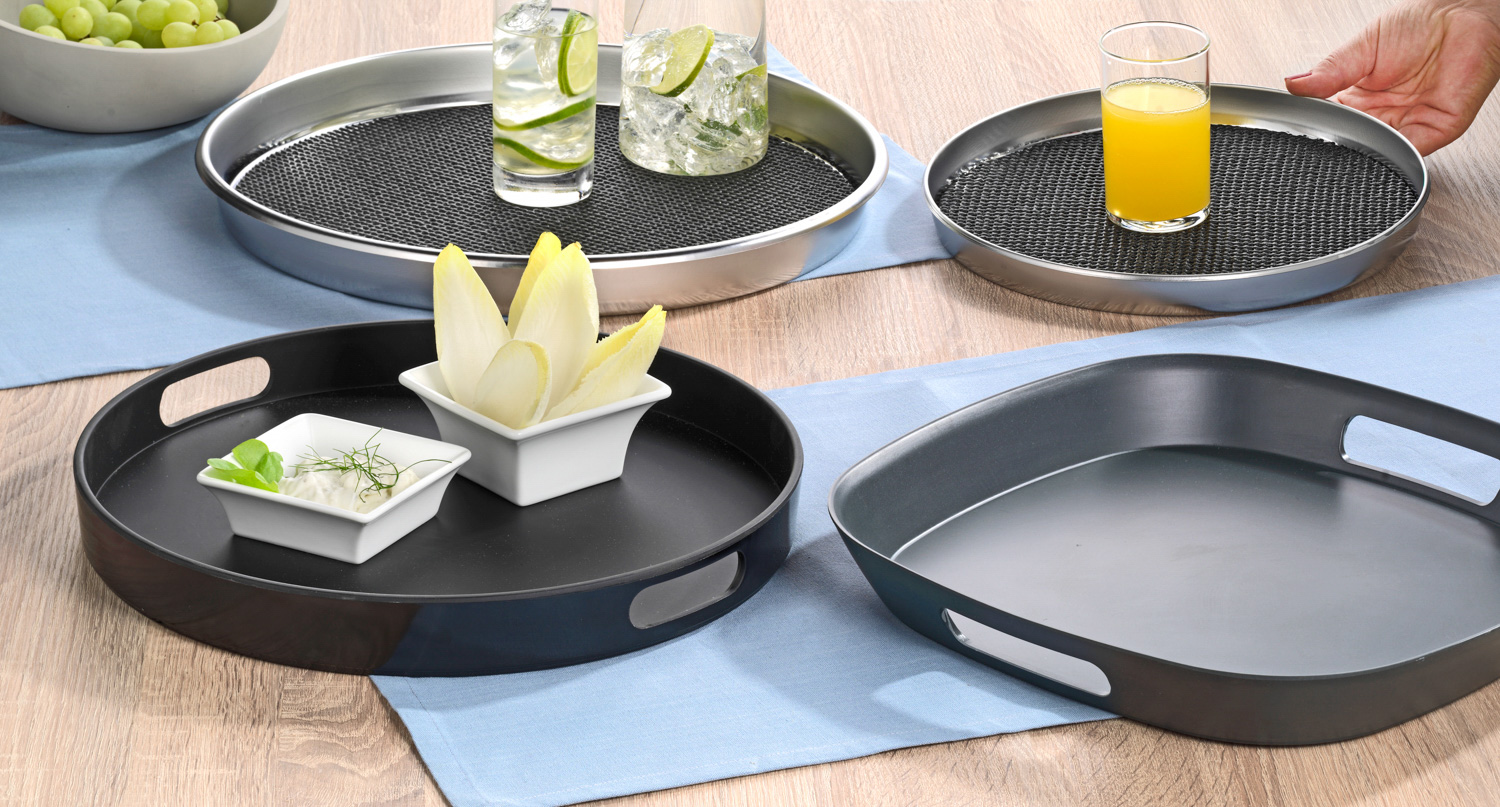 Rutschfeste Einlage 28 cm, für Tablett Safe 29 cm, schwarz, bis 60 Grad waschbar