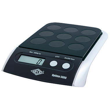 WEDO® Briefwaage Optimo 5000 1 g - 5kg ohne Netzanschluss schwarz/silber