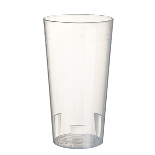 10 Mehrweg-Trinkbecher 0,4 l Ø 7,5 cm · 14,5 cm transluzent unzerbrechlich von Starpak