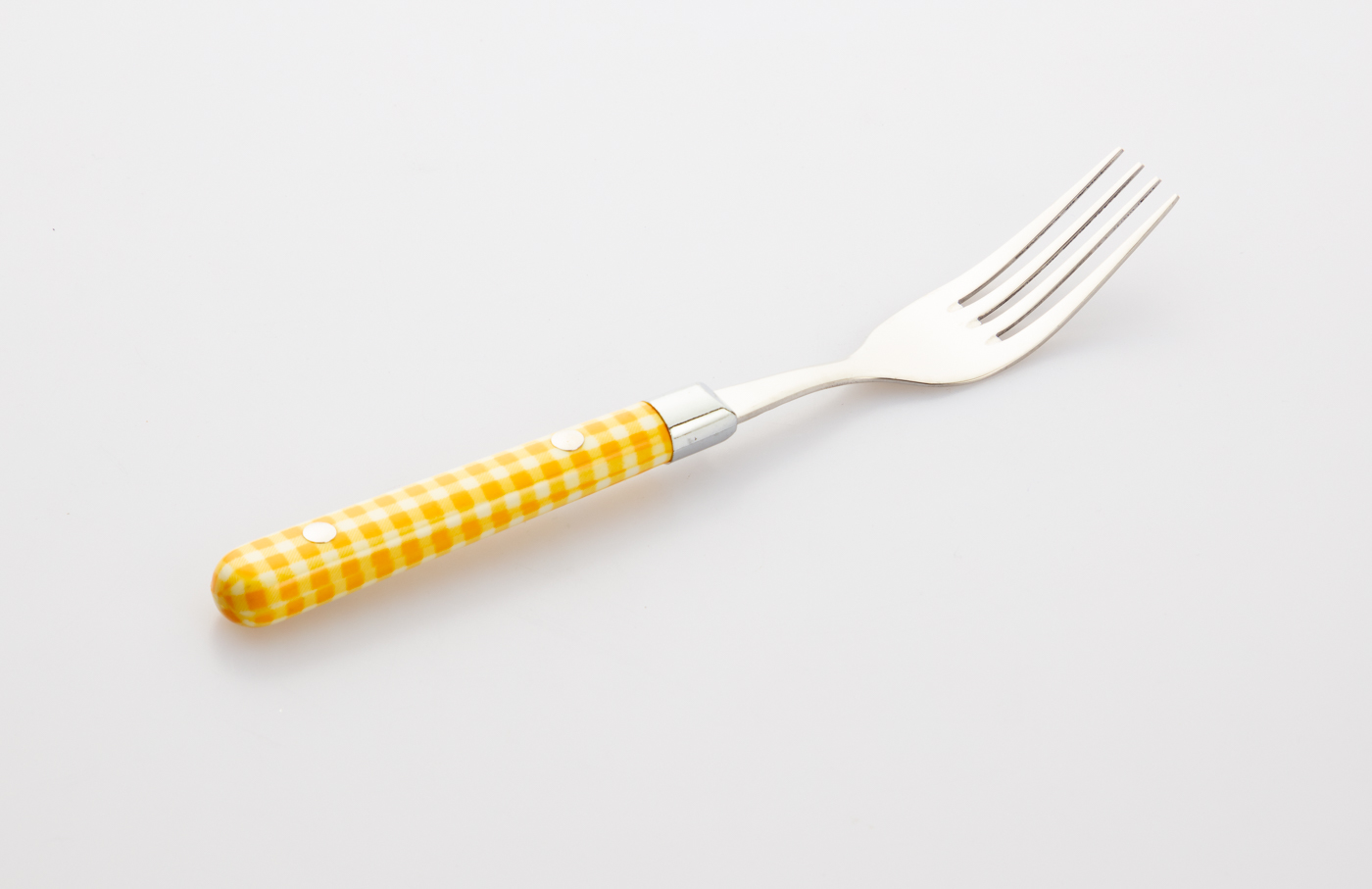 Menügabel Modell Picknick 18/8 Farbe gelb/weiß