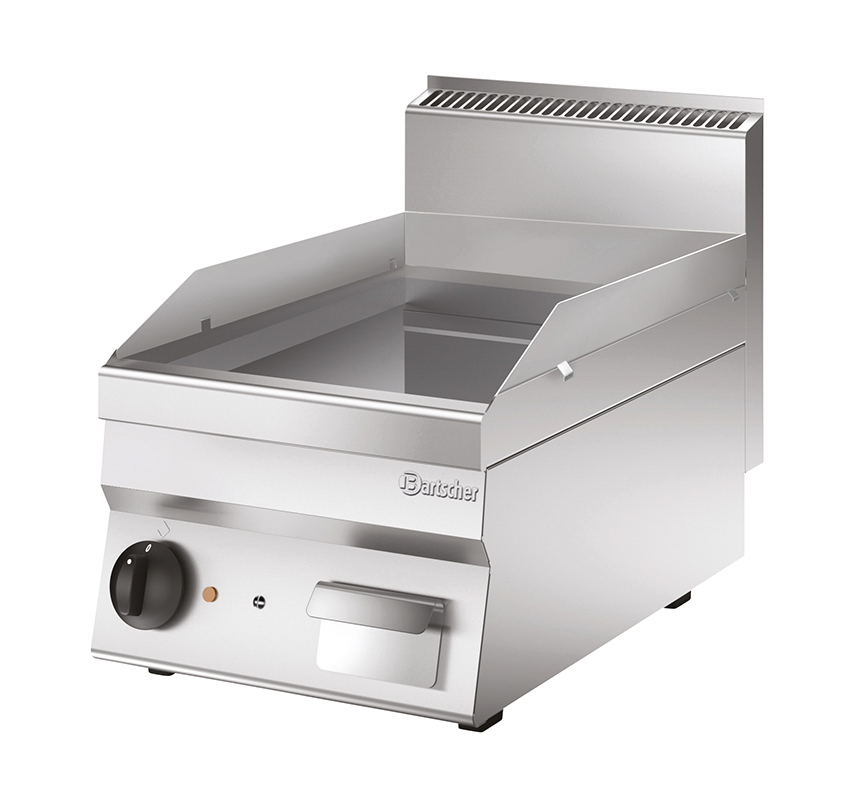 Bartscher Griddleplatte 650, B400, glatt | BreiteBratfläche: 396 mm | Maße: 40 x 65 x 29,5 cm.Gewicht: 36 kg