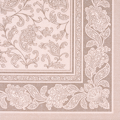 50 Servietten "ROYAL Collection" 1/4-Falz 40 cm x 40 cm mocca "Ornaments" von PAPSTAR