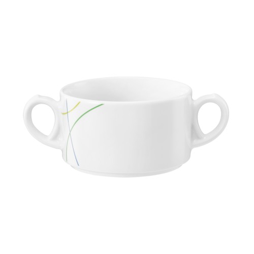 Seltmann Obere zur Suppentasse 0,30 l, rund, Form: Community, Dekor: 57403 Green Line, hohe Kantenschlagfestigkeit, Made in Germany