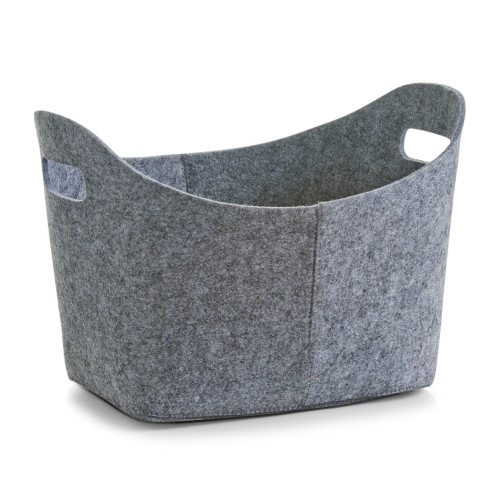 Zeller Korb, oval, Filz, grau