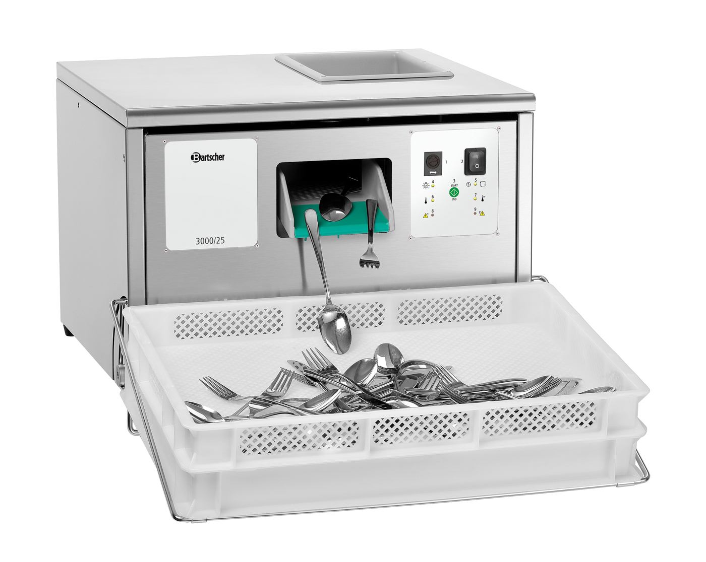 Bartscher Besteckkorbhalter 3000/25 | Ausgelegtfür: Besteckpoliermaschine 3000/25 | Maße: 61,7 x42 x 18,0 cm. Gewicht: 1,1 kg