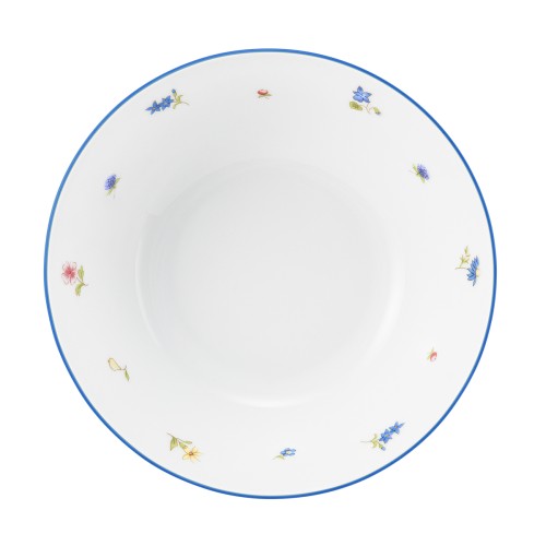 Seltmann Schüssel rund 18 cm, rund, Form: Community, Dekor: 57390 Streublume blaue Linie, hohe Kantenschlagfestigkeit, Made in Germany