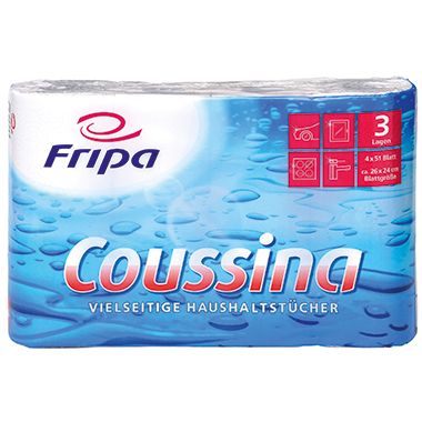 fripa Küchenrolle Coussina 3-lagig weiß