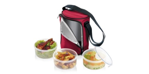 Essenträger FRESHBOX, mit 3 Dosen 1.5 l, bordeauxrot