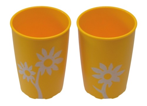 Ornamin Becher mit Antirutsch-Blume 820 gelb/weiss 220ml