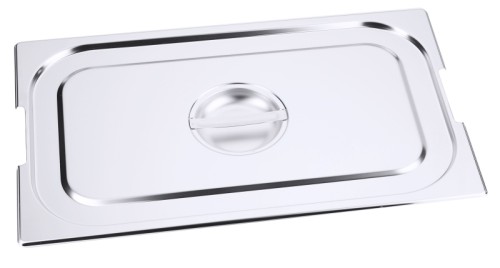 GN-Deckel für Serie 7200 mit Aussparung für Fallgriffe, aus Edelstahl 18/10, seidenmatt poliert, mit Griffmulde GN: 1/4 [GN-Systemmaße