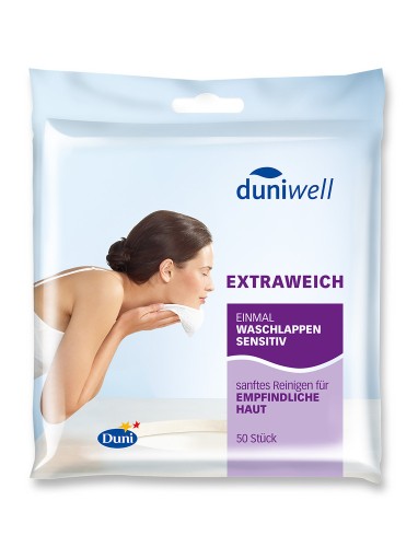 DUNI Einmal-Waschlappen 20x20, sensitiv 50-P. 50 Stück