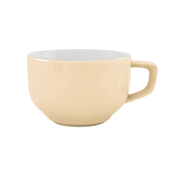 Obertasse 0,26 l - Form: Baristar - Dekor 68568, beige - aus Porzellan. Hersteller: Eschenbach., "Made in Germany".