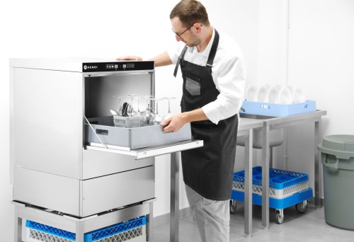 Geschirrspüler 40x40 - elektronische Steuerung, HENDI, 470x470x(H)710mm