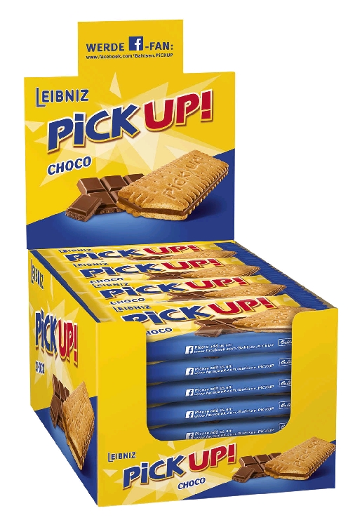Leibniz PiCK UP! Choco, Inhalt: 24 Stück á 28 g je Karton.