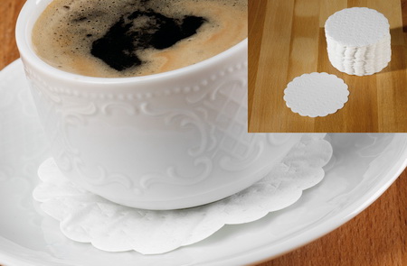 Tassendeckchen / Untersetzer, Durchm. 9 cm, weiß, 8-lagig, Inhalt: 1000 Stück