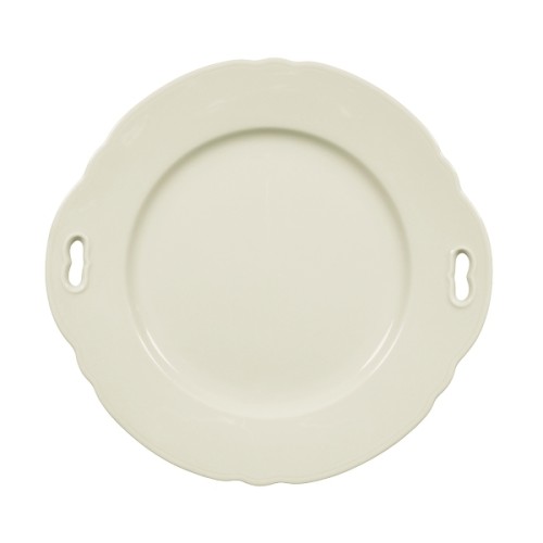 Seltmann Kuchenplatte mit Griff 27 cm Fahne, Form: Marieluise, Glasur: elfenbein, Dekor: 00003