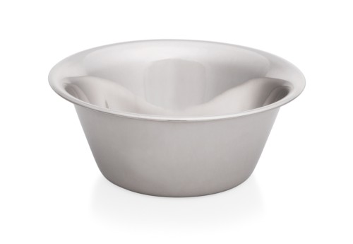 Schüssel. Chromnickelstahl. konische Form, mit glattem Rand.