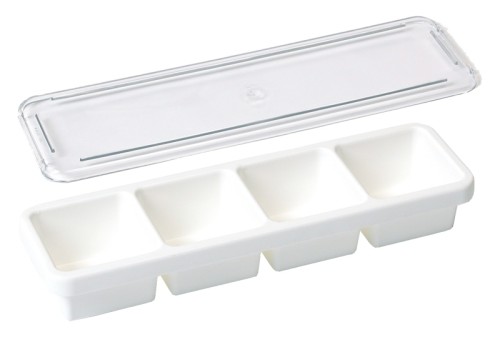 Deckel aus transparentem SAN zu Gewürzkasten aus Polypropylen, mit vier Fächern