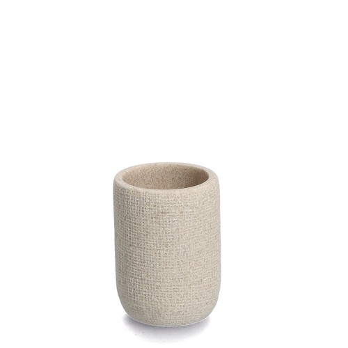 Zahnputzbecher "Natural", Polyresin, beige. Ø: 72 mm. Höhe: 100 mm.