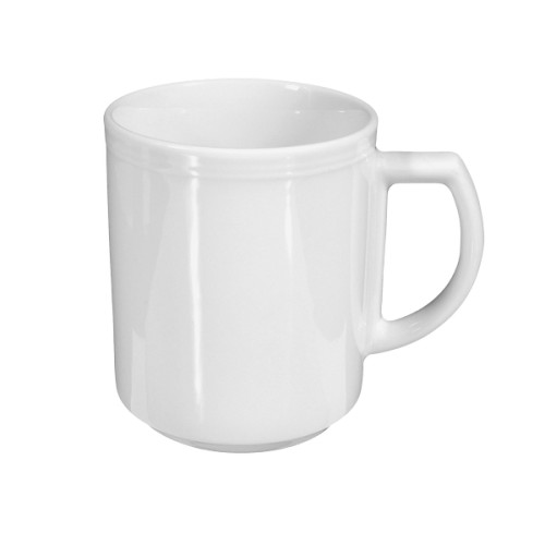 Seltmann Becher mit Henkel 0,30 l, Form: Vitalis, Dekor: 34440 rot-grau