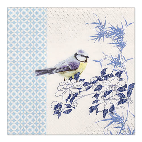 20 Servietten, 3-lagig 1/4-Falz 33 cm x 33 cm "Sweet Birdie" von PAPSTAR